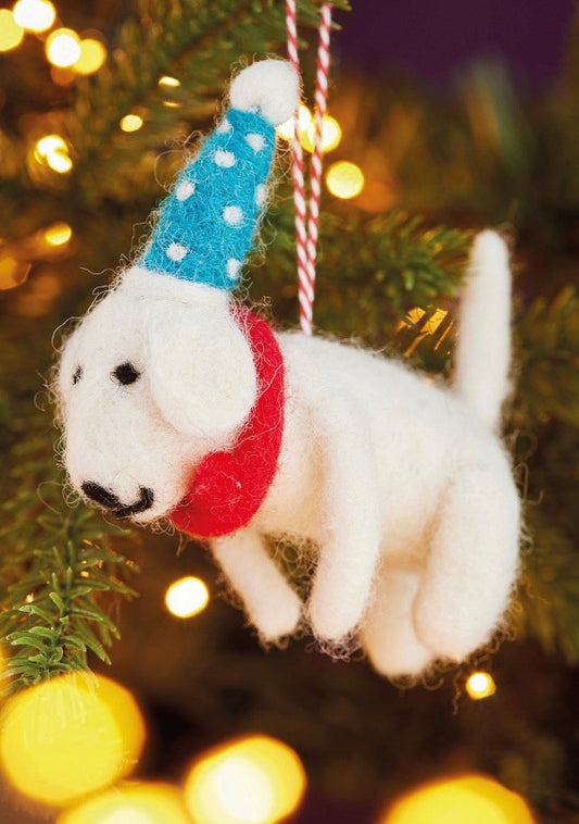 Felt dog decoration
