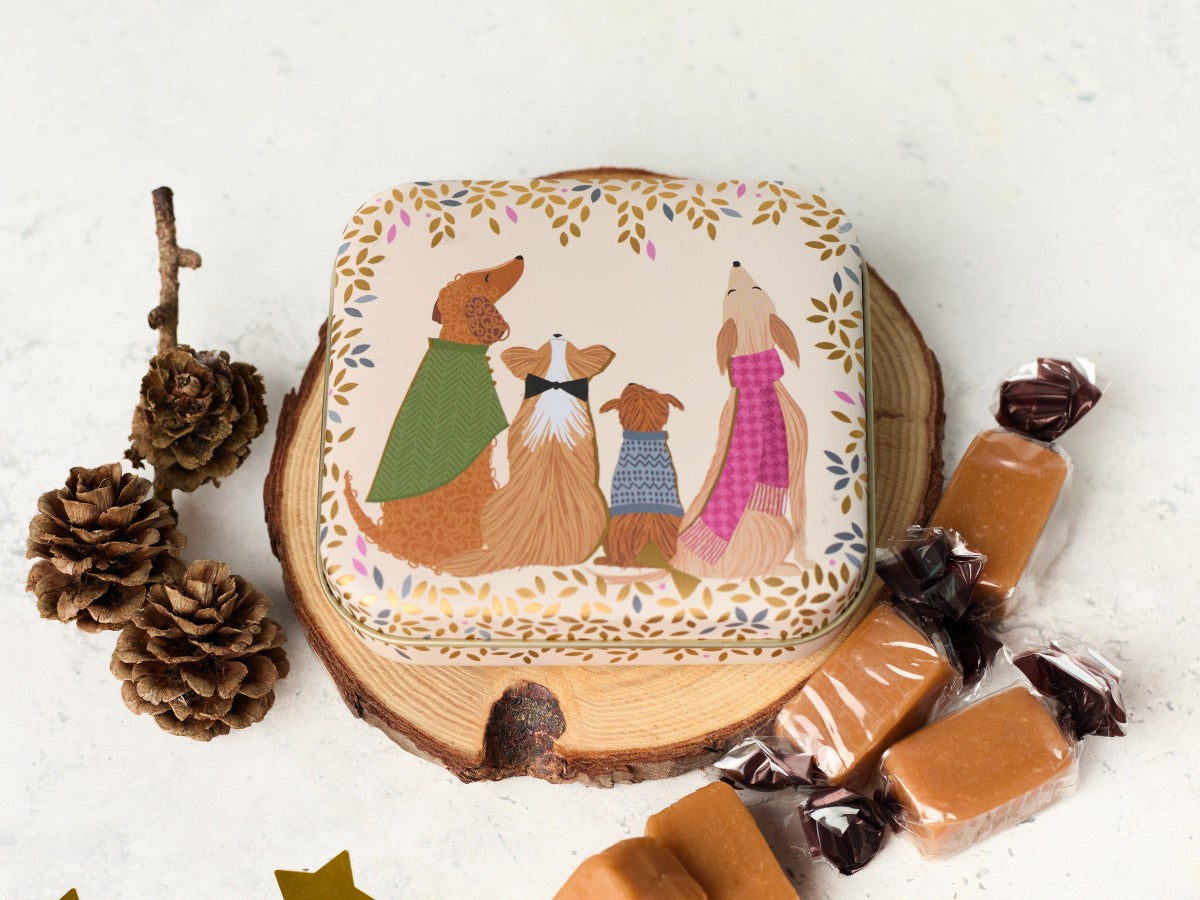 Sara Miller dapper dogs fudge tin