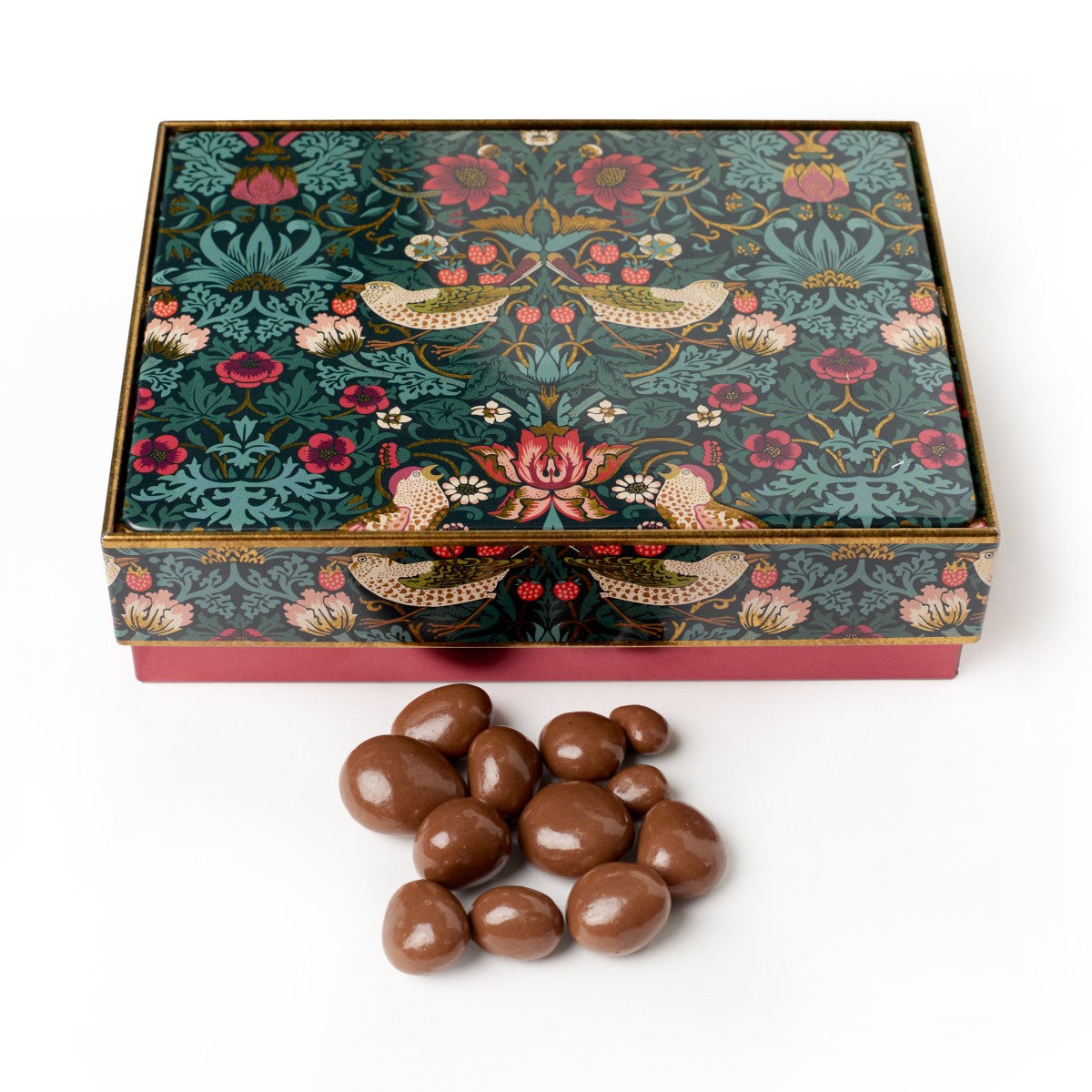 Strawberry thief tin with honey crunch