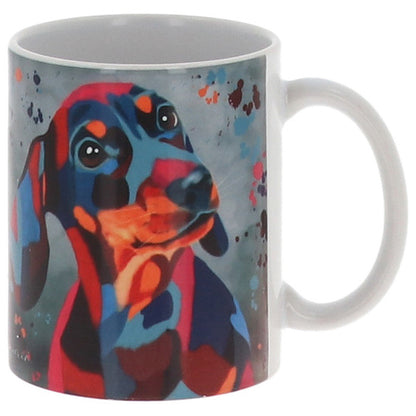 Colourful Dachshund mug