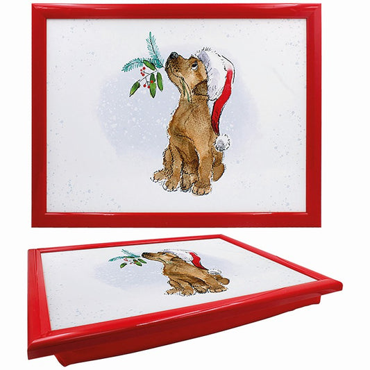 Christmas pup lap tray