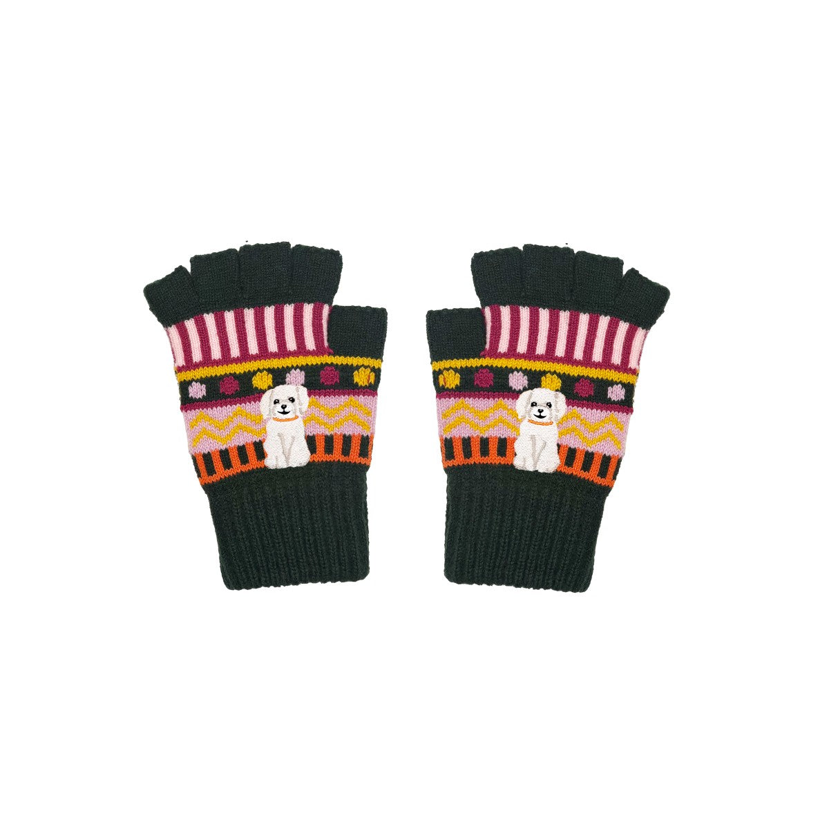 Dog house fingerless gloves