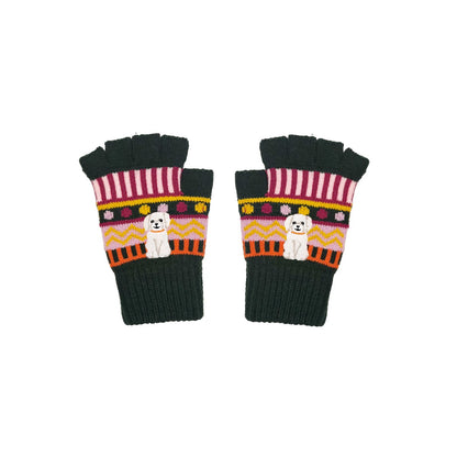 Dog house fingerless gloves