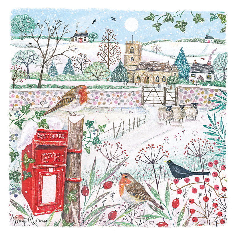 Winter in the countryside twin pack Christmas cards