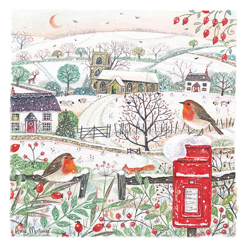 Winter in the countryside twin pack Christmas cards