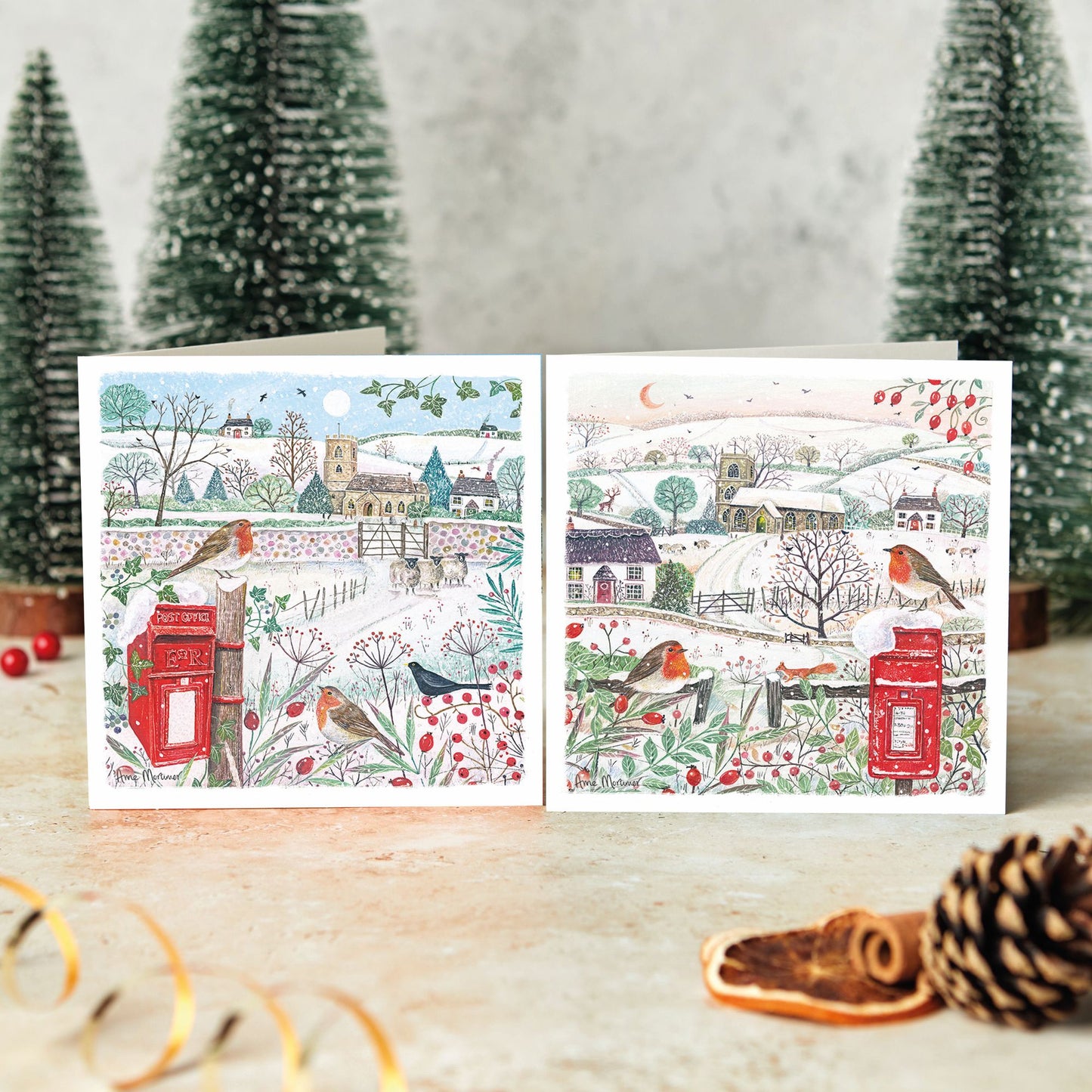 Winter in the countryside twin pack Christmas cards