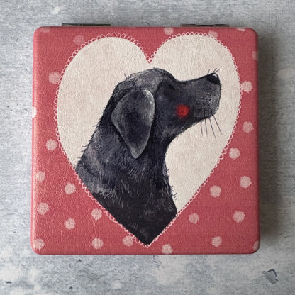 Black Labrador compact mirror