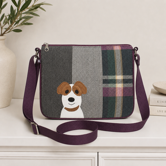Tweed messenger bag - cheeky pup