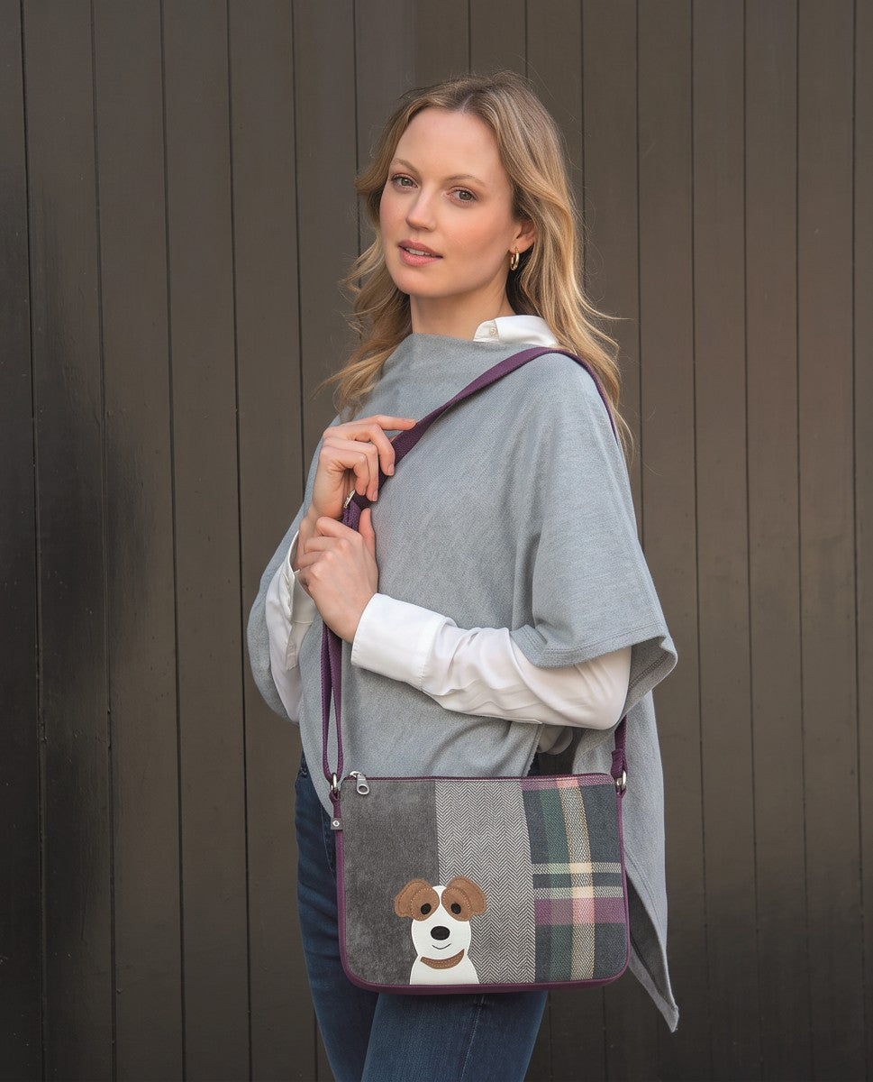 Tweed messenger bag - cheeky pup