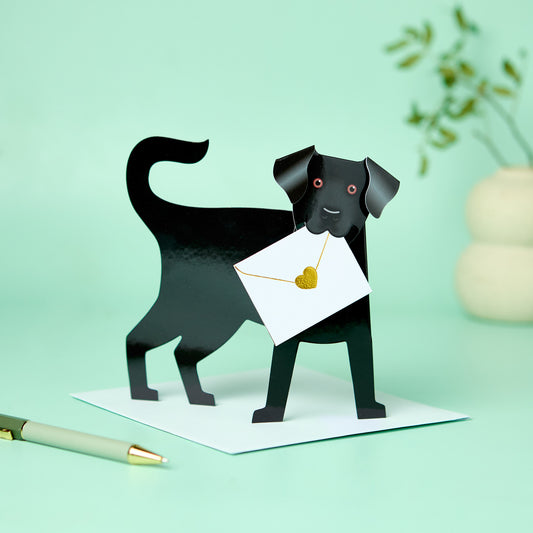 3D card - Black Labrador